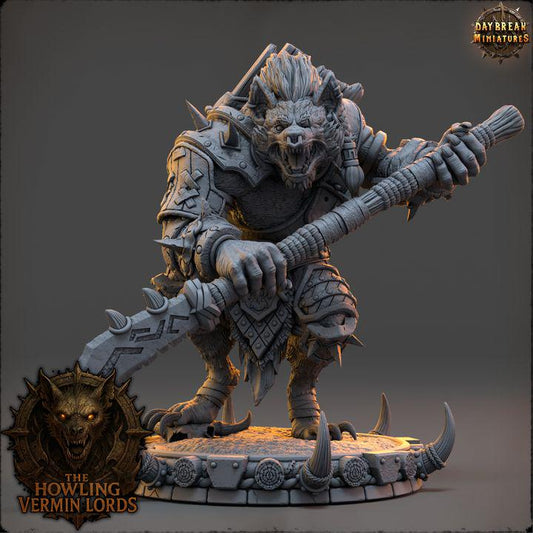 Kharza the Hyenaborn - The Howling Vermin Lords - Unpainted Miniature