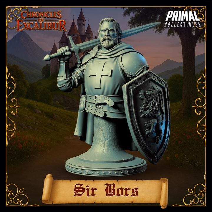 Human Knight, Sir Boris - Unpainted Miniature Bust