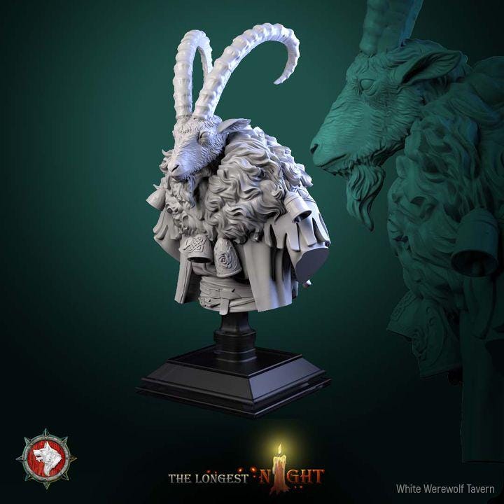 Goatman - Unpainted Miniature Bust