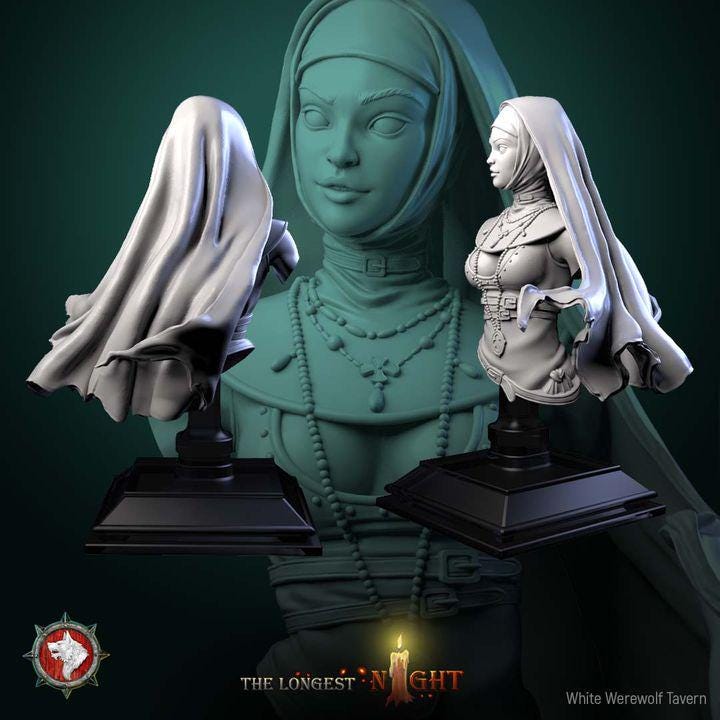 Sister of the Hunt - Unpainted Miniature Bust