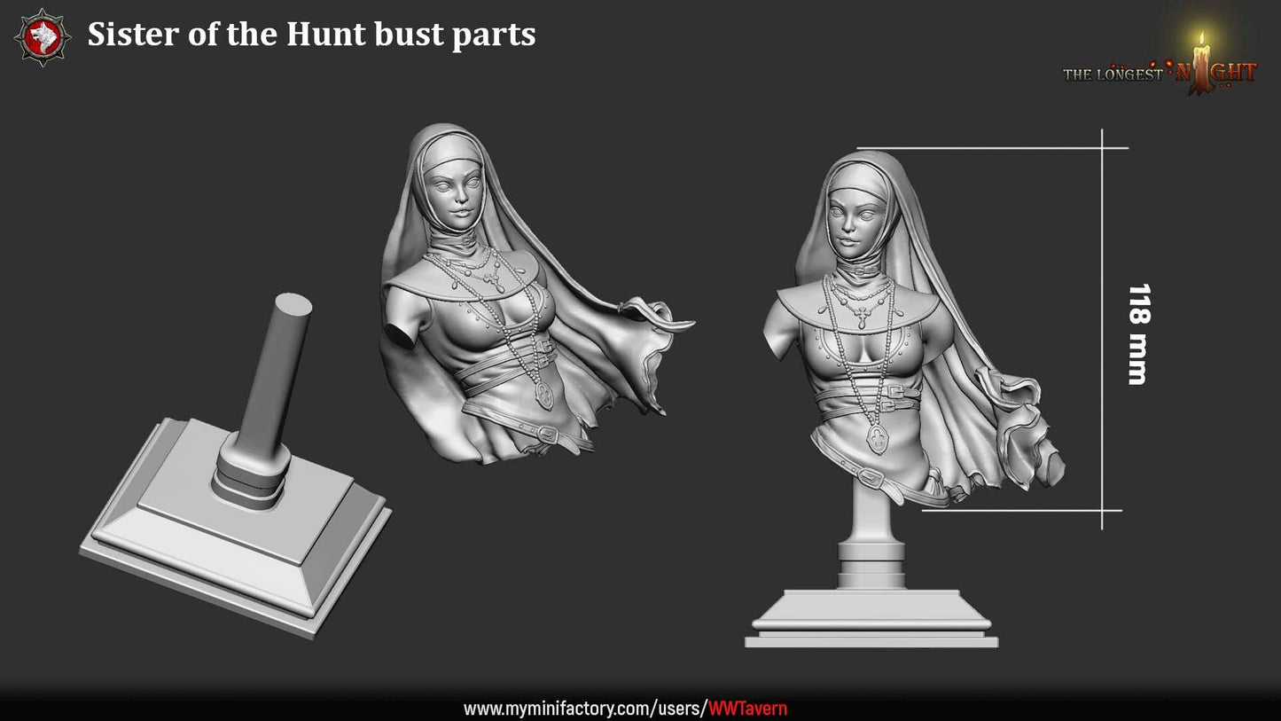 Sister of the Hunt - Unpainted Miniature Bust