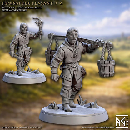 Townsfolk Peasant, Pose C - Unpainted Miniature