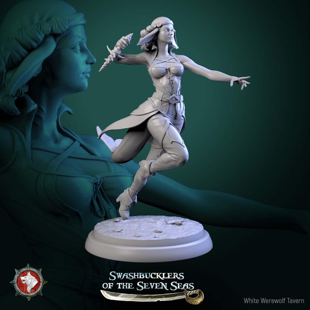 Delphinid Raider - 32mm Scale - Unpainted Miniature