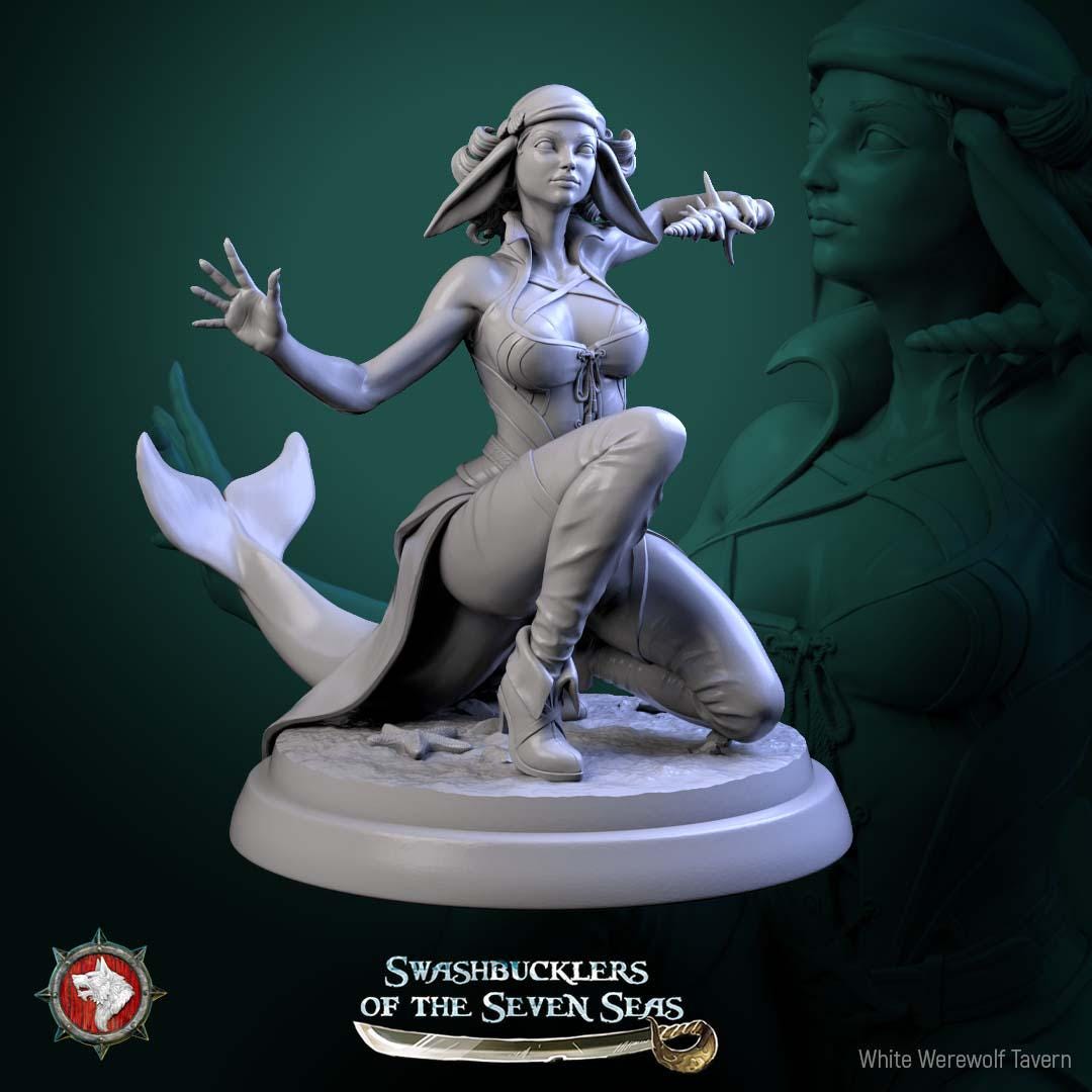 Delphinid Raider - 32mm Scale - Unpainted Miniature