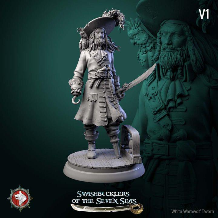 Captain Aurelius Drake - 32mm, 75mm Scale - Unpainted Miniature