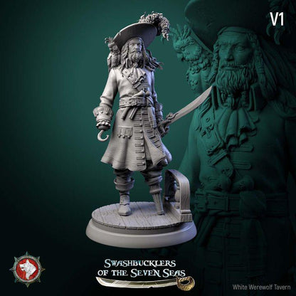 Captain Aurelius Drake - 32mm, 75mm Scale - Unpainted Miniature