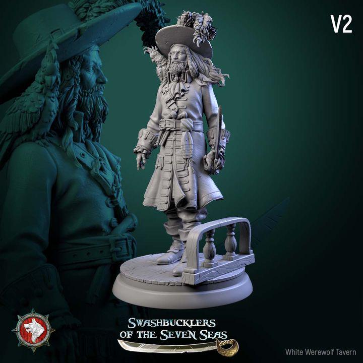 Captain Aurelius Drake - 32mm, 75mm Scale - Unpainted Miniature