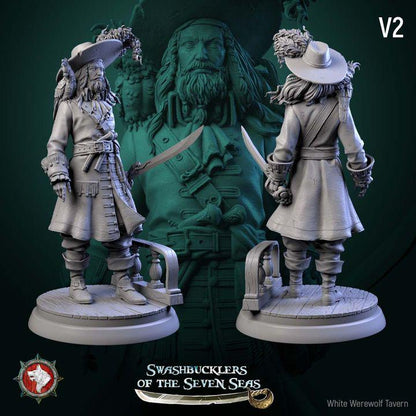 Captain Aurelius Drake - 32mm, 75mm Scale - Unpainted Miniature