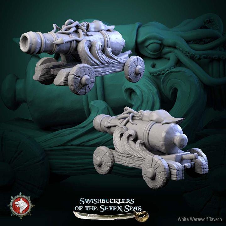 Ship Cannon - 32mm Scale - Unpainted Miniature
