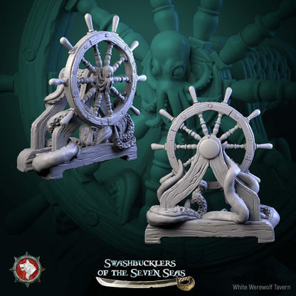 Ship Helm - 32mm Scale - Unpainted Miniature