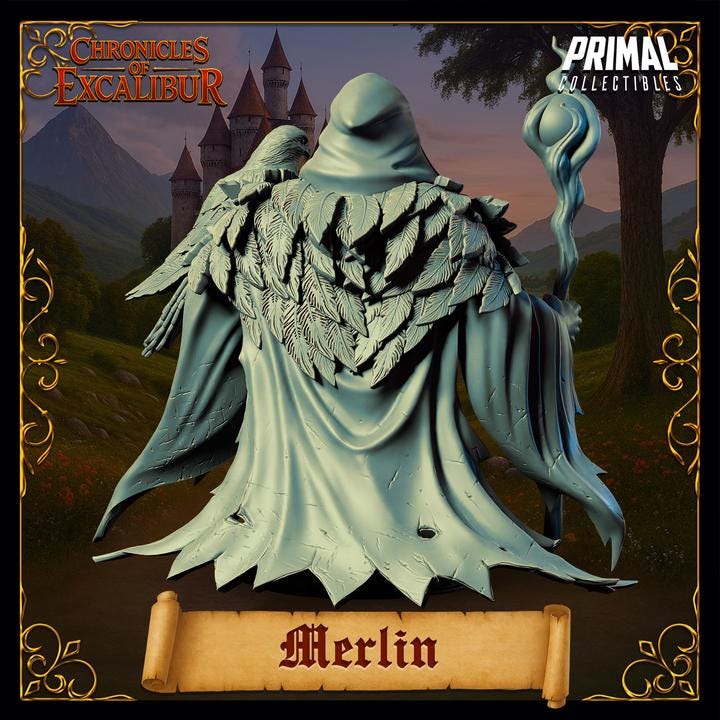 Merlin the Wizard - Unpainted Miniature Bust