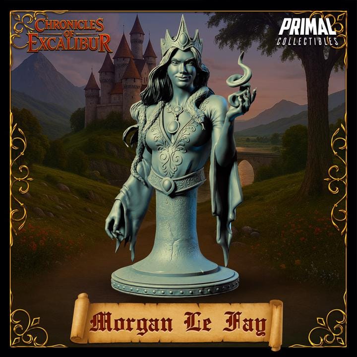 Human Witch, Morgan Le Fay - Unpainted Miniature Bust