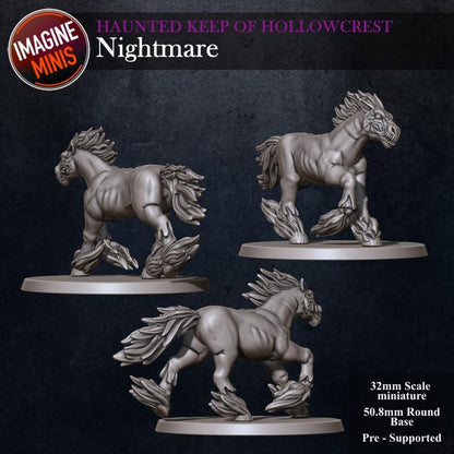 Nightmare, Undead Horse - Unpainted Miniature