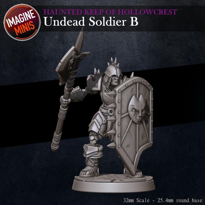Undead Soldier, B - Haunted Keep - Unpainted Miniature
