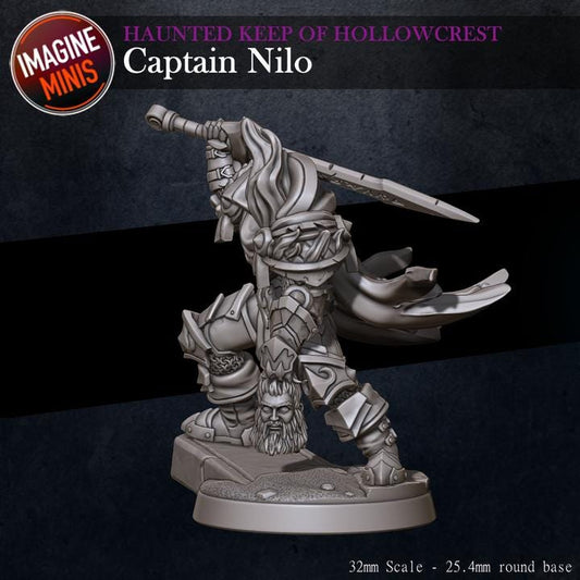 Captain Nilo, Standing - Haunted Keep - Unpainted Miniature