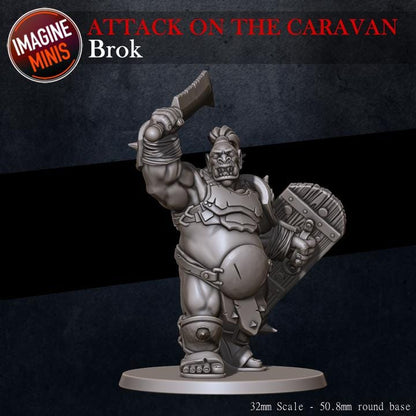 Brok, Armored Ogre - 32mm Scale - Unpainted Miniature