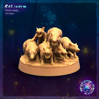 Rat Swarm - 32mm Scale - Unpainted Miniature