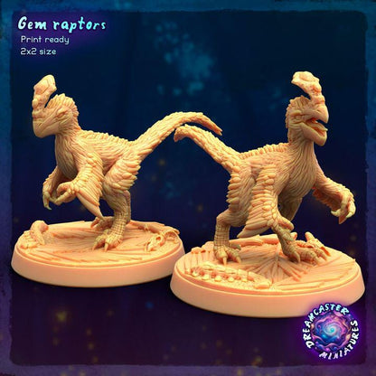 Gem Raptors - 32mm Scale - Unpainted Miniature