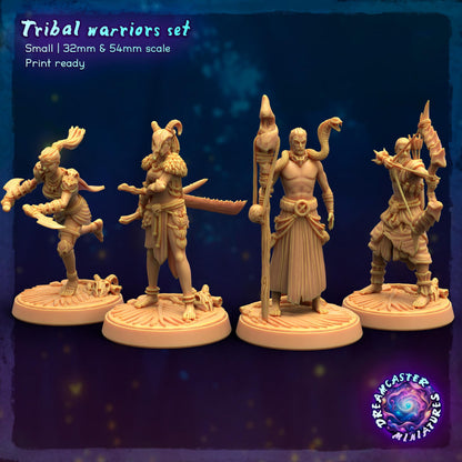 Tribal Warriors - 32mm Scale - Unpainted Miniature