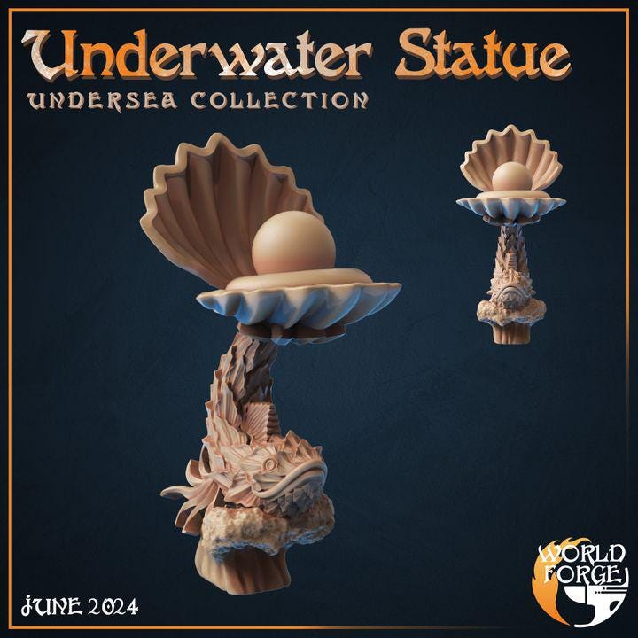 Underwater Statue - Set of 2 - Unpainted Miniature