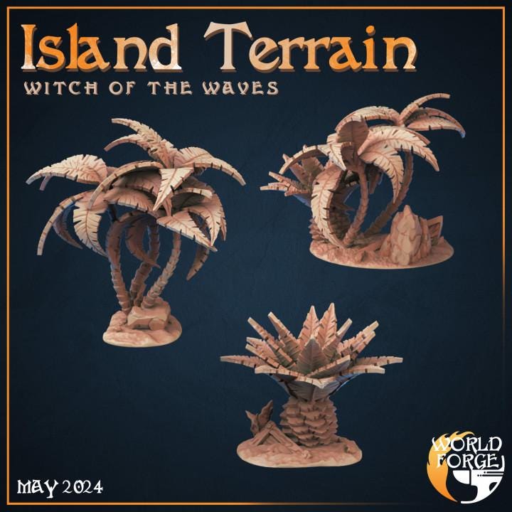 Island Terrain - Scatter Terrain - Unpainted Miniature