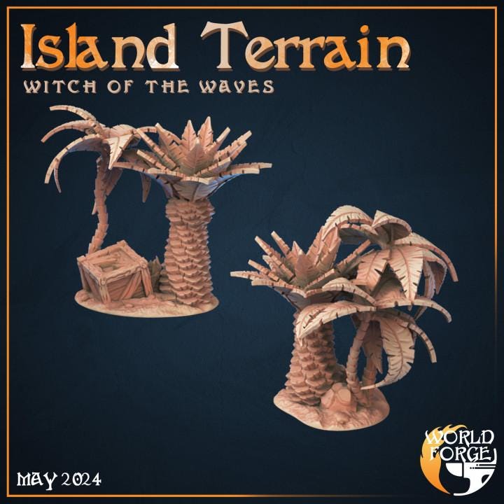 Island Terrain - Scatter Terrain - Unpainted Miniature