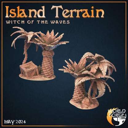 Island Terrain - Scatter Terrain - Unpainted Miniature