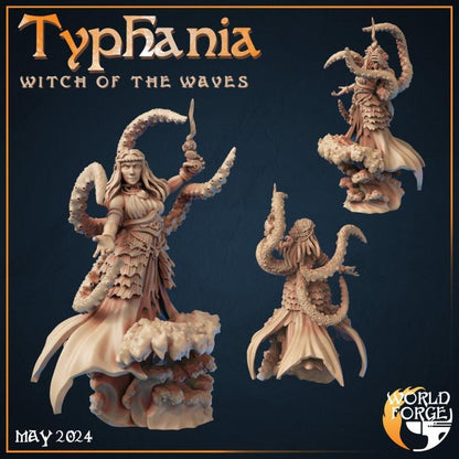 Typhania, Witch of the Waves - 32mm Scale - Unpainted Miniature