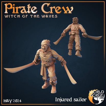 Pirate Crew Set - 32mm Scale - Unpainted Miniature