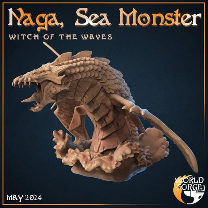 Naga, Sea Monster - 32mm Scale - Unpainted Miniature