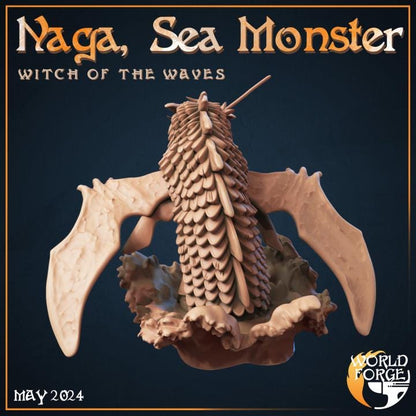Naga, Sea Monster - 32mm Scale - Unpainted Miniature