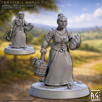 Townsfolk Woman, Pose D - Unpainted Miniature