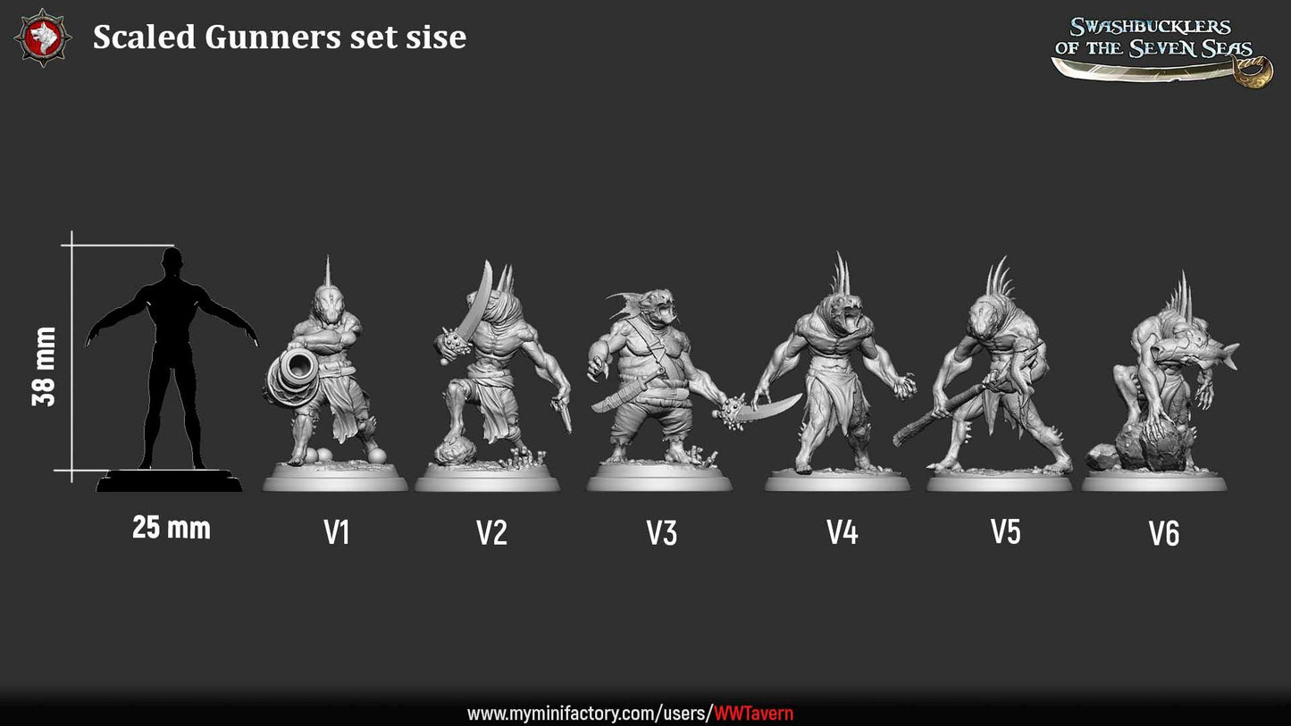 Scaled Gunners - 32mm Scale - Unpainted Miniature