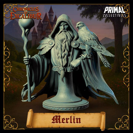 Merlin the Wizard - Unpainted Miniature Bust