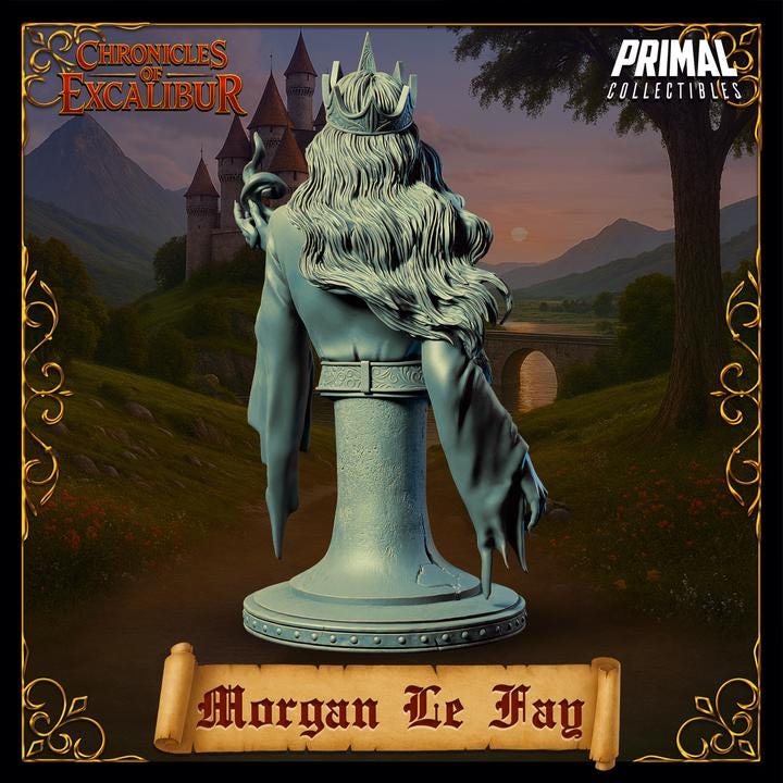 Human Witch, Morgan Le Fay - Unpainted Miniature Bust