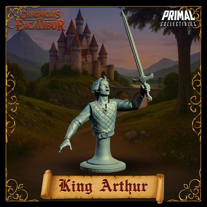 Young King Arthur - Unpainted Miniature Bust