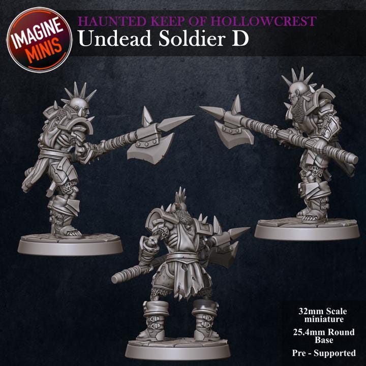 Undead Soldier, D - Haunted Keep - Unpainted Miniature