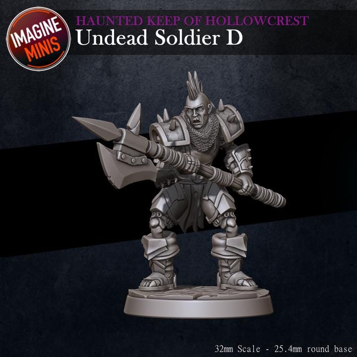 Undead Soldier, D - Haunted Keep - Unpainted Miniature