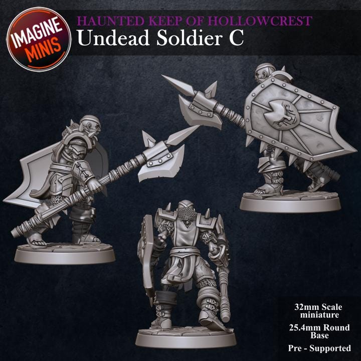 Undead Soldier, C - Haunted Keep - Unpainted Miniature
