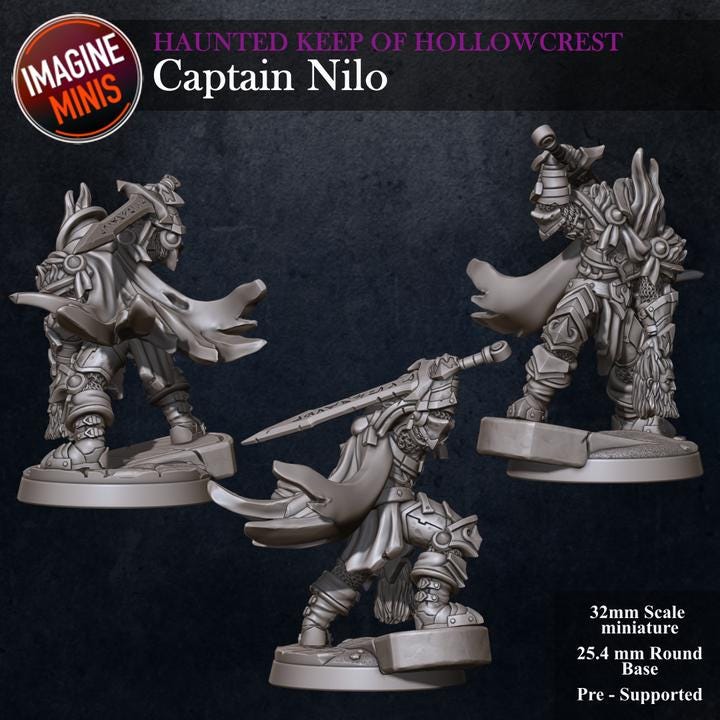 Captain Nilo, Standing - Haunted Keep - Unpainted Miniature