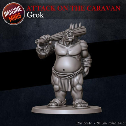 Grok, Ogre Brute - 32mm Scale - Unpainted Miniature