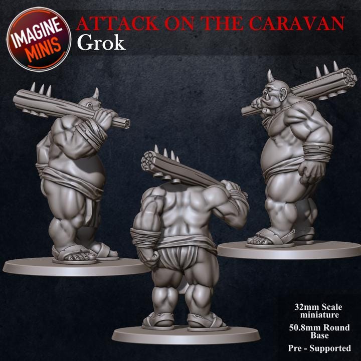 Grok, Ogre Brute - 32mm Scale - Unpainted Miniature