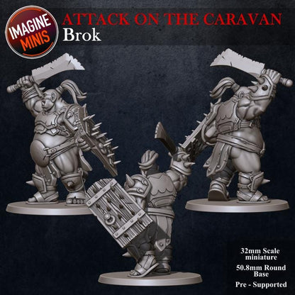 Brok, Armored Ogre - 32mm Scale - Unpainted Miniature