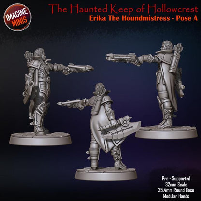 Erika, the Hound Mistress - 32mm Scale - Unpainted Miniature