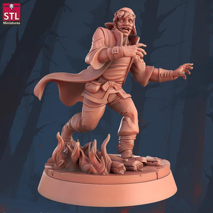 Panicked Villagers - 32mm Scale - Unpainted Miniature