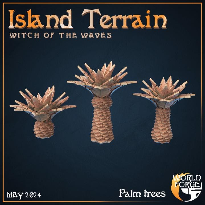 Palm Trees - Scatter Terrain - Unpainted Miniature