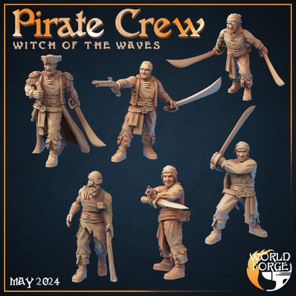 Pirate Crew Set - 32mm Scale - Unpainted Miniature