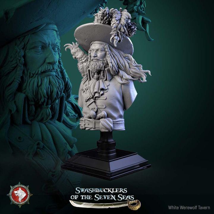 Captain Aurelius Drake - Unpainted Miniature Bust