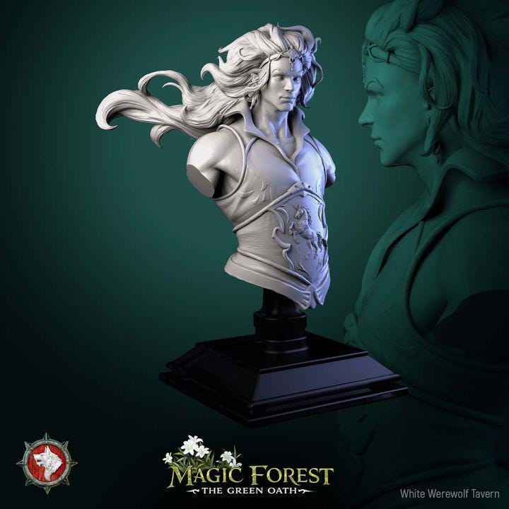 Torven Vinehoof, Male Centaur - Unpainted Miniature Bust