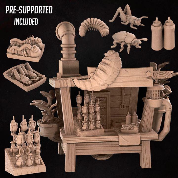 Edible Bugs Cart - Unpainted Miniature